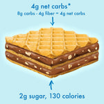Rip Van Chocolate Hazelnut Wafer Cookies, Keto, Non-GMO, Healthy Snacks, Low Carb & Low Sugar (2g), Low Calorie, Vegan, 16 Count