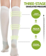 Ted Hose Compression Stockings, 2 Pairs, 15-20 mmHg, Anti Embolism, Knee High Support