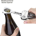 Beneno Wine Opener, Zinc Alloy Premium Wing Corkscrew with Multifunctional Bottles Opener, Sharp Wine Corkscrew with Ergonomic Non-Slip Wing Handle, Silver