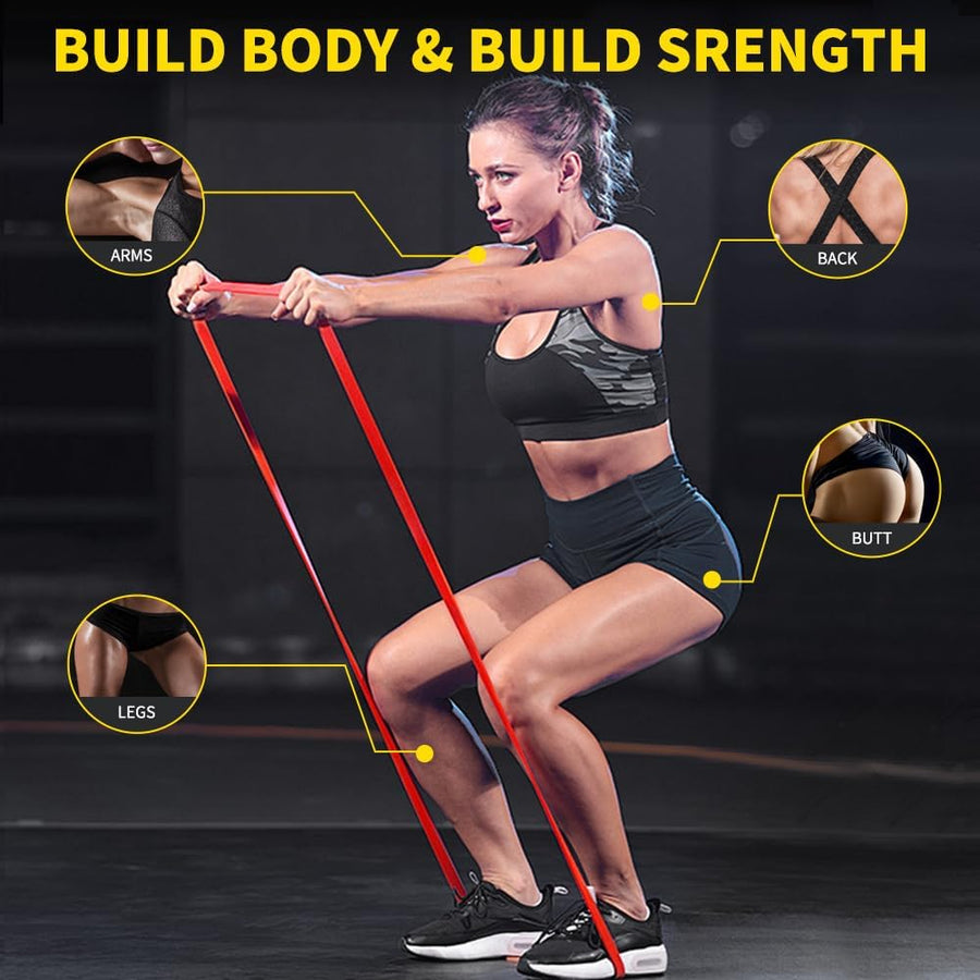ROSAPOAR Resistance Bands - Natural Latex Workout Bands for Fitness, Stretching, Powerlifting