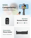 SENSYNE 62" Phone Tripod & Selfie Stick, Extendable Cell Phone Tripod Stand with Wireless Remote and Phone Holder, Compatible with iPhone Android Phone, Camera