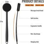 VWMYQ Silicone Back Scrubber for Shower, 17in Lengthen Long Handle Body Brush, Double Sided Shower Brush for Shower Exfoliating and Massage Can Produce Rich Foam, Long Handle Back Scrubber for Men.