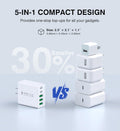 [2-Pack] USB C Wall Charger,60W 5-Port PD Fast USB C Charging Block,2USB C+3USB A Multiport Plug,Type C Power Adapter Brick Cube for iPhone 17/16/15/14/13/12/Pro Max/XS,iPad,for Switch,Samsung,Ultra 2