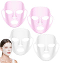 3Pcs Silicone Facemask Holder Reusable, Silicone Face Mask Holder Firming Facemask Holders for Sheet Masks, Wet Locking Avoid Evaporation Skincare Beauty Tool Pink Gold White