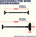 Squatz Adjustable Doorway Pull-Up Bar with Level, Locking Mechanism & Foam Grips
