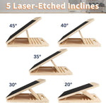 Adjustable Wooden Slant Board - 5-Angle Foldable Calf Stretcher & Squat Wedge for Home Gym