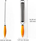 Deiss PRO Citrus Lemon Zester & Cheese Grater — Parmesan Cheese, Lemon, Ginger, Garlic, Nutmeg, Chocolate, Vegetables, Fruits - Razor-Sharp Stainless Steel Blade + Protect Cover - Dishwasher Safe