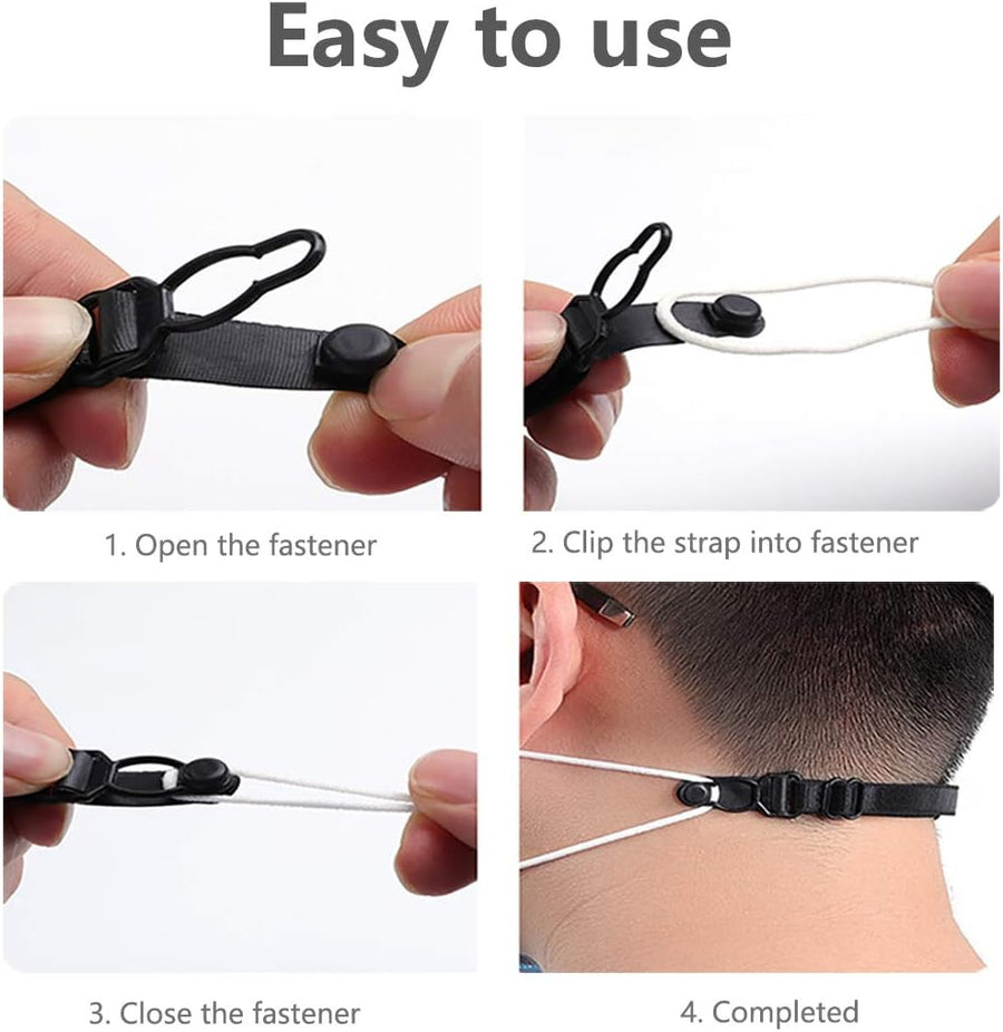 Mask Extender Strap, Elastic Fabric Mask Holder Clip with Adjustable Strap