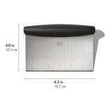 OXO Good Grips Stainless Steel Multi-Purpose Scraper & Chopper, Dough Cutter for Pizza, Bread and Cookie Dough, Multi-Purpose Vegetable Chopper, Dishwasher-Safe Kitchen Essential