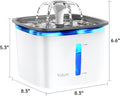 Veken Innovation Award Winner 95oz/2.8L Pet Fountain, Automatic Cat Water Fountain Dog Water Dispenser with Replacement Filters, Gifts for Christmas, Cats, Dogs, Multiple Pets (Grey, Plastic)