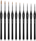 Golden Maple Detail Paint Brushes Set 10pcs Miniature Brushes for Fine Detailing & Art Painting - Acrylic, Watercolor, Oil, Models