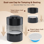 Nessus Reusable Kit for Nespresso Pods Vertuo, Reuse Old Coffee Pods for Nespresso Vertuo: 100 Pcs Aluminum Foil Seal Lid, Holder, Brush, Refillable Vertuo Plus Next Capsule Machine(No Pods Come)
