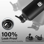 Insulated Water Bottle | Thickened Stainless Steel Vacuum Metal Thermos | Portable Sports Half Gallon Large Water Jug for Gym and Hiking with Straw, Carrier Bag, Handle Strap | BPA-Free 64 oz