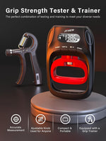 Grip Strength Tester & Trainer - 400lbs Capacity, Adjustable Resistance