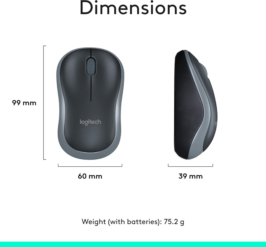 Logitech MK270 Wireless Keyboard and Mouse Combo for Windows, 2.4 GHz, 8 Multimedia Keys, PC, Laptop, Wireless Keyboard Compact Mouse Combo - Black