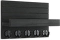 Wall Key Holder with Shelf, Hooks for Bags & Coats, Paulownia Wood, 9.8 x 6.7 x 4.2