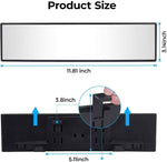 JOYTUTUS Rear View Mirror, Universal 11.81 Inch Panoramic Convex Interior Clip-on Wide Angle Mirror to Reduce Blind Spot Effectively for Car SUV Trucks -Clear