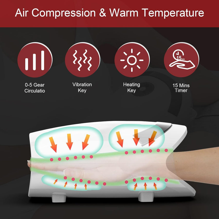 Xllent Hand Massager with Compression and Heating for Arthritis Relief