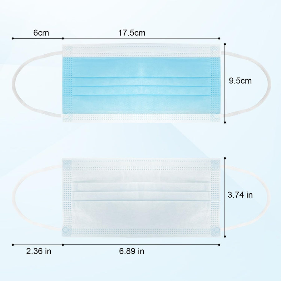 100 Pack Disposable Face Masks ASTM Level 2 Medical Grade 3 Ply Protection