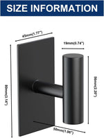VAEHOLD Wall Towel Hooks, Heavy Duty Sticky Holder Waterproof Towel Hooks for Hanging Coat, Clothes, Closet Hook Wall Mount for Kitchen (Black, 2 Pack)
