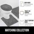 GORILLA GRIP Bath Rug Mat, Thick Soft Absorbent Chenille, Quick Dry Microfiber Mats, Rubber Backing Washable Shower Floor Rugs, Bathmat Runner, US Designed Bathroom Home Decor Accessories 24x17, Grey