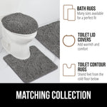 GORILLA GRIP Bath Rug Mat, Thick Soft Absorbent Chenille, Quick Dry Microfiber Mats, Rubber Backing Washable Shower Floor Rugs, Bathmat Runner, US Designed Bathroom Home Decor Accessories 24x17, Grey