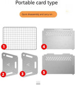 WINB Portable Folding BBQ Grill for 1-2 People - Mini Charcoal Grill for Camping, Compact Stainless Steel Fire Pit with Carry Bag, Outdoor Grill for Backyard, Hiking & Picnic (8.2X5.5 IN)