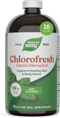 Nature's Way Chlorofresh Liquid Chlorophyll, Chlorophyllin Copper Complex, Internal Deodorant Supplement, Supports Healthy Skin and Detox Pathways*, Mint Flavored, 16 fl oz