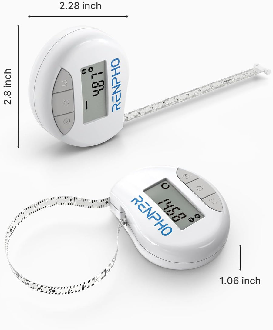 RENPHO Bluetooth Body Measuring Tape, 60in/150cm, White