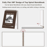 Fuxi 9" x 12" Sketch Book, Top Spiral Bound Sketch Pad, 100 Sheets 68lb/100gsm Acid-Free Drawing Paper, Art Sketchbook for Drawing Pad for Kids Artists & Beginners Professional Art Supplies for Adults