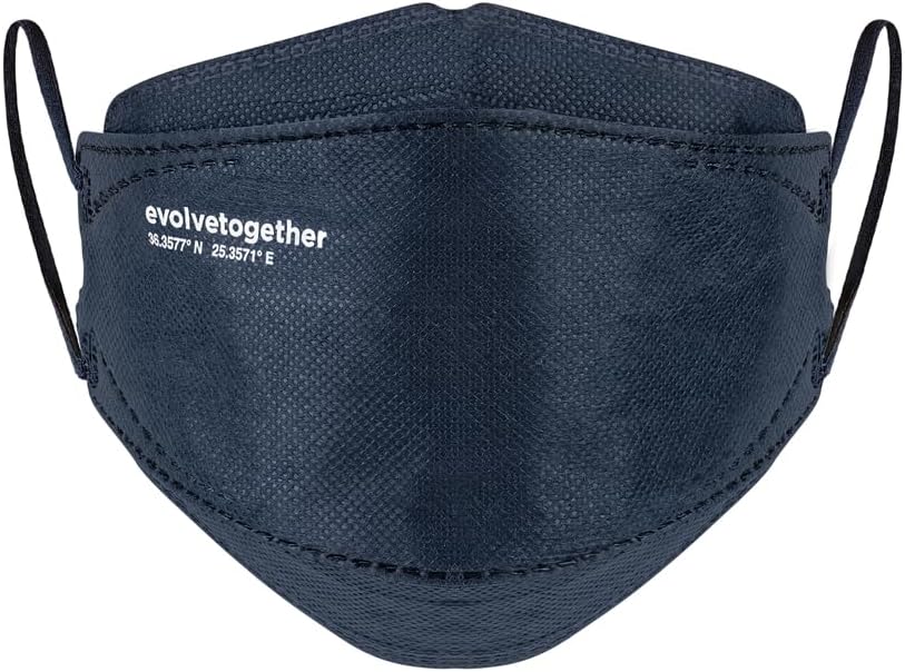 evolvetogether Santorini Adjustable Face Masks for Adults, Navy, 5 Count