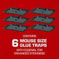 Tomcat Glue Traps Mouse Size with Eugenol for Enhanced Stickiness for Mice, Cockroaches, and Spiders, 6 Traps