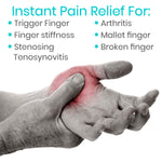 Vive Finger Splint (2 Pack) - Universal Finger Straightener - Broken and Trigger Finger Splints - Brace for Arthritis Pain and Support - Sprain Relief for Middle, Index, Ring, Pinky Fingers (Black)