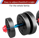 Adjustable Dumbbell Set - 20lbs Convertible to Barbell for Home Gym
