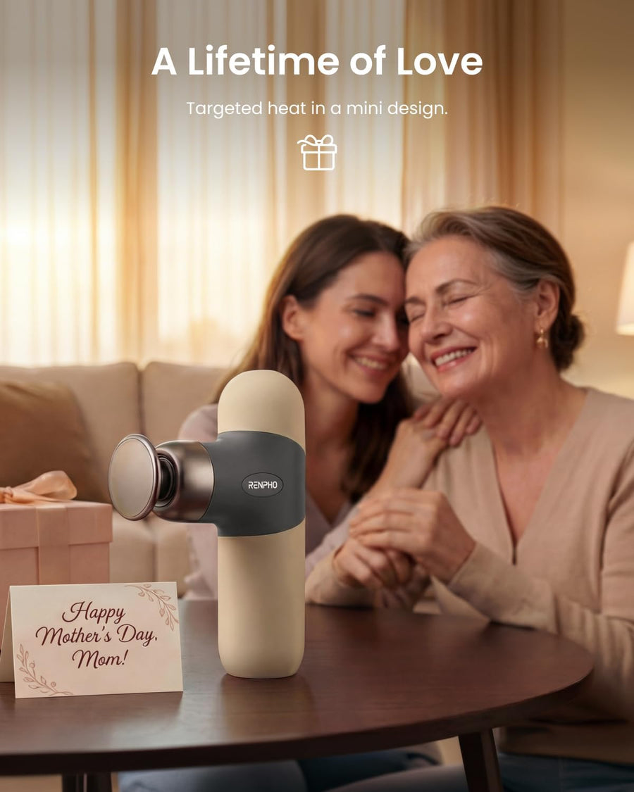 RENPHO Mini Thermal Massage Gun with Heat for Deep Tissue Percussion