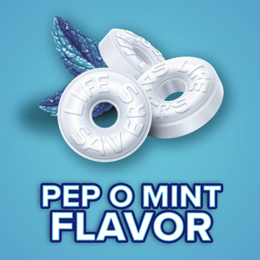 LIFE SAVERS Pep-O-Mint Peppermint Hard Candy Individually Wrapped, Party Size Bulk Hard Candy, 44.93 oz Bag