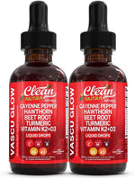 Clean Nutra Cayenne Pepper Drops Supplement Liquid + Hawthorn Berry, Vitamin D3 K2 Beet Root Powder, Ceylon Cinnamon, Turmeric Curcumin, Organic Panax Ginseng, Berberine Extract 1 Pack
