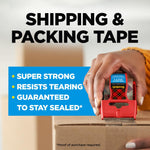 Scotch Heavy Duty Shipping Packaging Tape, 1.88" x 27.7 yd, Great for Packing, Shipping & Moving, Clear, 1 Dispensered Roll (142L)