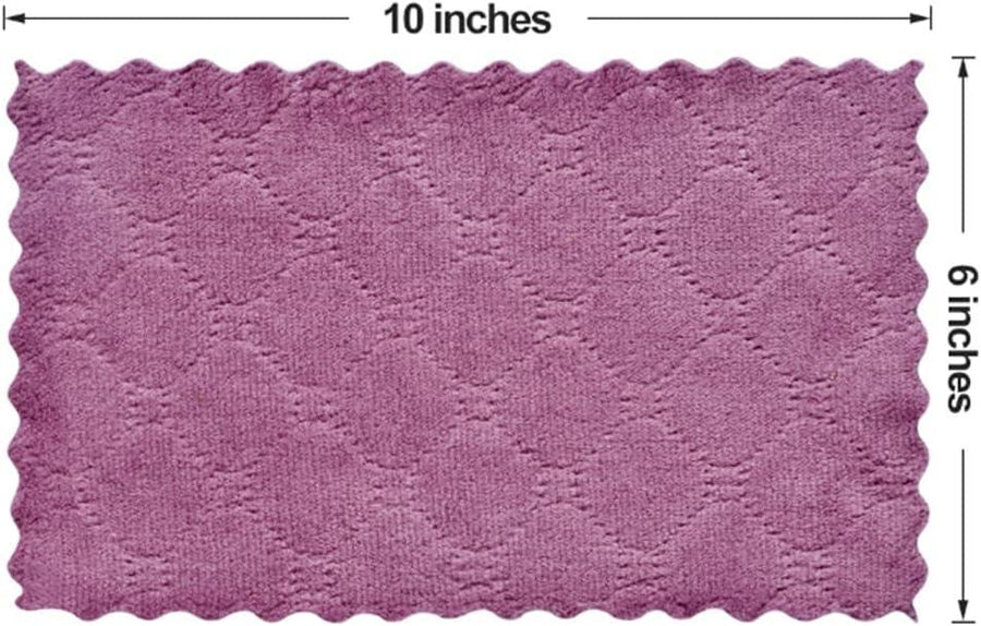 12PCS Double-Sided Microfiber Kitchen Towels, Reusable Cleaning Cloths 10x6