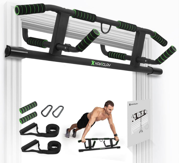 KAKICLAY Upgrade Multi-Grip Pull Up Bar with Smart Hooks