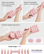 YOTTOY Adjustable Dumbbell Set of 2, 4-in-1 Hand Weights for Women