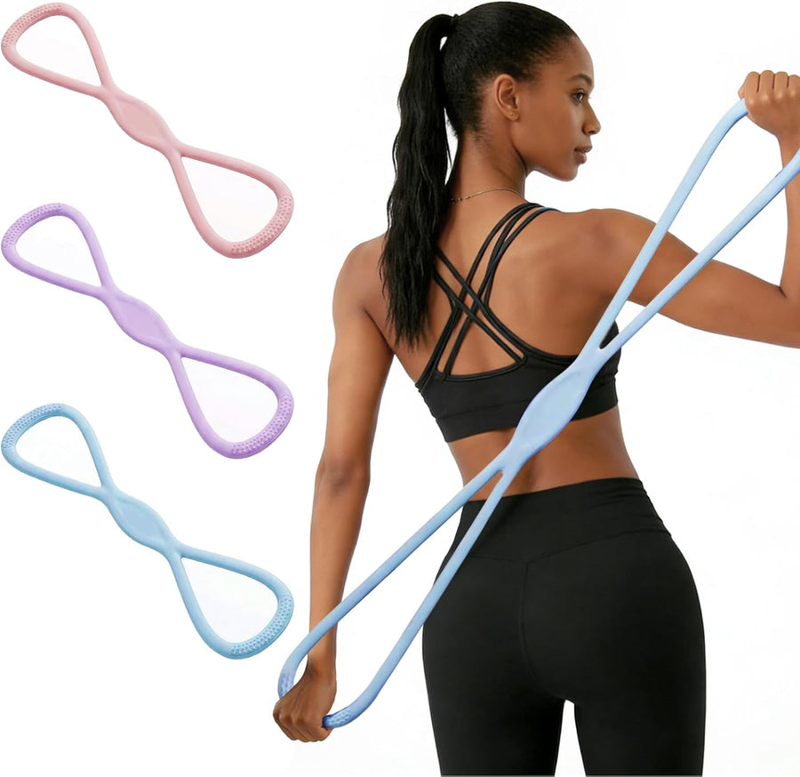 Figure 8 Resistance Bands for Full-Body Workouts - Durable Latex Bands with Handles