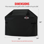 Grillman Grill Cover, BBQ Outdoor Grill Covers, Charcoal, Gas Grills, Waterproof, Rip-Proof, Weather-Resistant, Anti-UV, Barbecue Cover for Weber, Genesis, Charbroil, Nexgrill, etc (Black, 58 Inch)