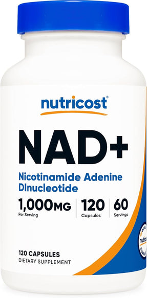 Nutricost NAD+ Supplement 1,000mg per Serving,120 Capsules (Nicotinamide Adenine Dinucleotide) - 60 Servings, Gluten-Free, Vegan