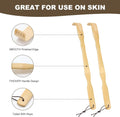 YIMICOO 2 Pack 17 Inch Long Wooden Bamboo Back Scratchers for Adults