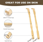 YIMICOO 2 Pack 17 Inch Long Wooden Bamboo Back Scratchers for Adults