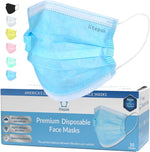 Litepak 2000pcs 3-Ply Black Disposable Face Masks Adult Size