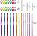 Vodiye 14 Sizes Crochet Hooks Set 2.0–10.0mm, Colorful Metal Crochet Needles, Ergonomic for Comfortable Crocheting