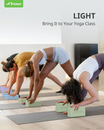 Trideer Yoga Blocks 2 Pack - Soft Non-Slip Foam, Beveled Edges