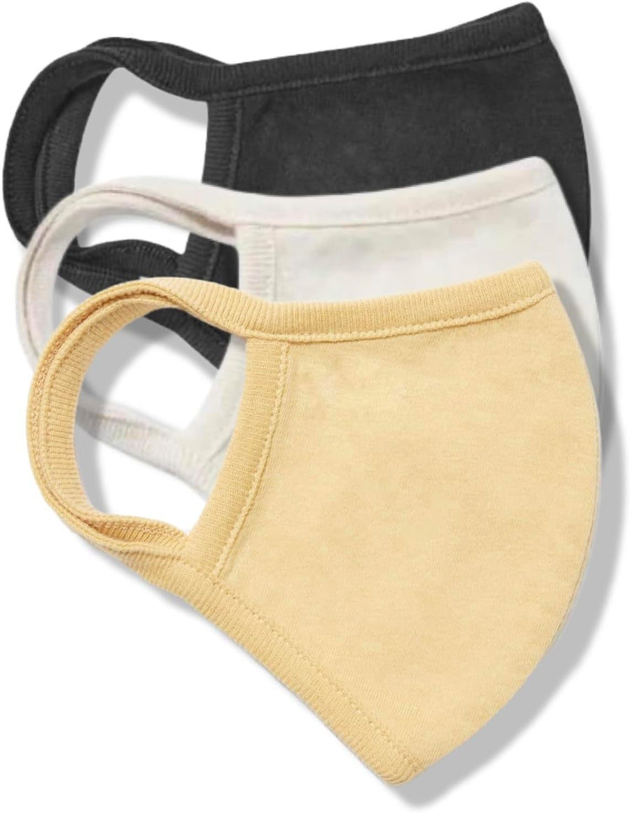 Cotton Face Masks - Made of Premium Organic Cotton, Reusable Washable Soft Cloth Face Masks 3/6 Pk